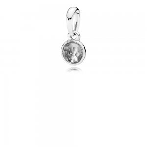 Charm Pendente PANDORA Gota de Cristal de Rocha Abril - 390396RC Charm Pendente PANDORA Gota de Cristal de Rocha Abril - 390396RC