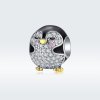 Charm Dois tons Pinguim estilo Pandora - BSC126 Charm Dois tons Pinguim estilo Pandora - BSC126