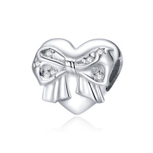 Charm laço e Coração de Amor estilo Pandora - BSC381 Charm laço e Coração de Amor estilo Pandora - BSC381