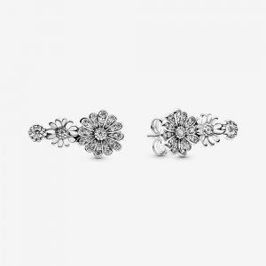 Brincos Sparkling Daisy Flower Trio Pandora - 298876C01 Brincos Sparkling Daisy Flower Trio Pandora - 298876C01