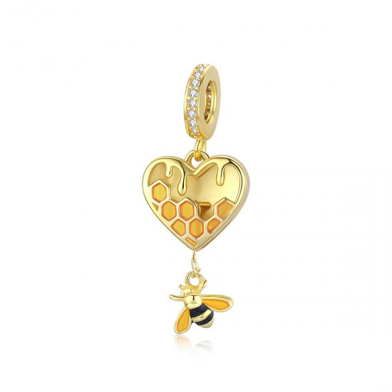 Charm Pendente Amor favo de mel estilo Pandora - SCC1714  Clique na imagem para fechar