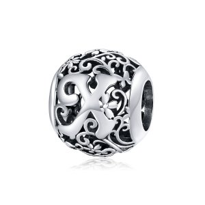 Charm Flores com orifícios, letra X estilo Pandora - SCC1444-X Charm Flores com orifícios, letra X estilo Pandora - SCC1444-X