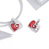 Charm Pendente Estetoscópio Com Coração Vermelho estilo Pandora - BSC308