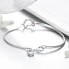 Bracelete estilo Pandora Rígido Coração de senhora - SCB117