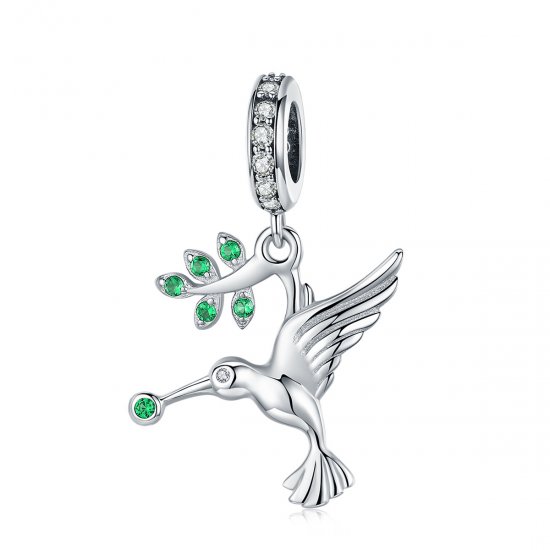 Charm Pendente Lindos pássaros voadores estilo Pandora - SCC982  Clique na imagem para fechar