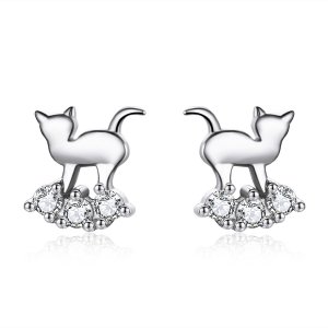 Brincos Petit Estrela miau estilo Pandora - SCE537 Brincos Petit Estrela miau estilo Pandora - SCE537