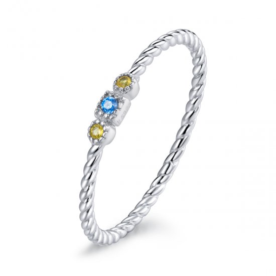 Anel Amor do arco-íris estilo Pandora - SCR721  Clique na imagem para fechar
