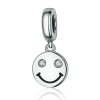 Charm Pendente Dois tons Rosto sorridente estilo Pandora - SCC258 Charm Pendente Dois tons Rosto sorridente estilo Pandora - SCC258