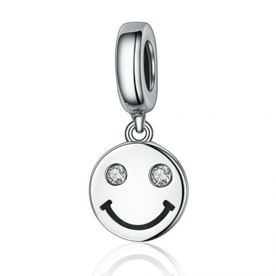 Charm Pendente Dois tons Rosto sorridente estilo Pandora - SCC258  Clique na imagem para fechar