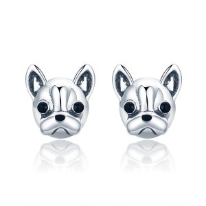 Brincos Petit Bulldog Fofo estilo Pandora - SCE283 Brincos Petit Bulldog Fofo estilo Pandora - SCE283