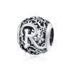 Charm Flores com orifícios, letra R estilo Pandora - SCC1444-R