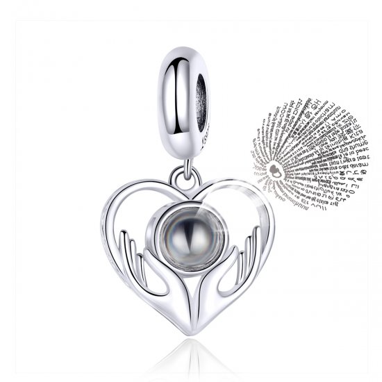 Charm Pendente 100 línguas eu te amo estilo Pandora - SCC1307  Clique na imagem para fechar