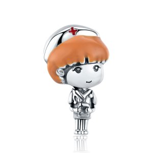 Charm Anjo de branco Enfermeira estilo Pandora - SCC1548 Charm Anjo de branco Enfermeira estilo Pandora - SCC1548