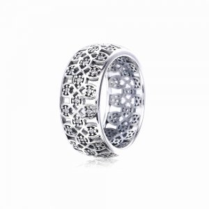 Anel PANDORA de prata Flor