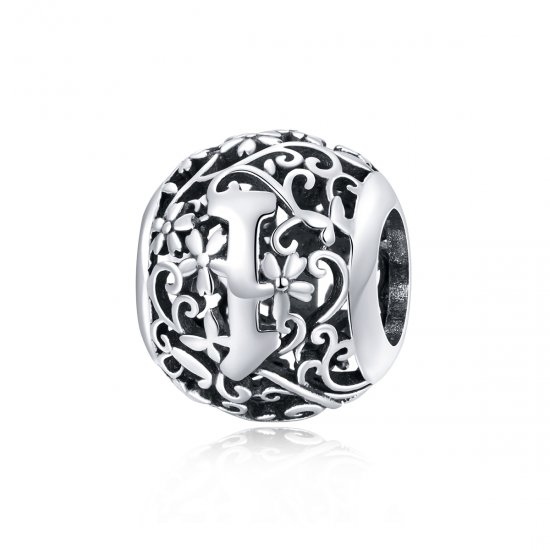 Charm Flores com orifícios, letra I estilo Pandora - SCC1444-I  Clique na imagem para fechar