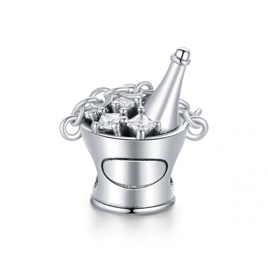 Charm Balde de champanhe estilo Pandora - SCC1687  Clique na imagem para fechar