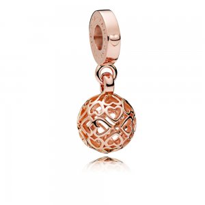 Charm PANDORA Rose Pendente Corações Harmônicos - 787255 Charm PANDORA Rose Pendente Corações Harmônicos - 787255