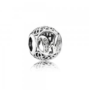 Charm PANDORA Alfabeto Vintage Letra W - 791867CZ Charm PANDORA Alfabeto Vintage Letra W - 791867CZ