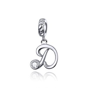 Charm Pendente Letra D estilo Pandora - SCC1183-D Charm Pendente Letra D estilo Pandora - SCC1183-D
