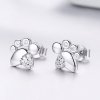 Brincos Petit Pegadas fofas de gatinho anti-alérgico estilo Pandora - BSE033