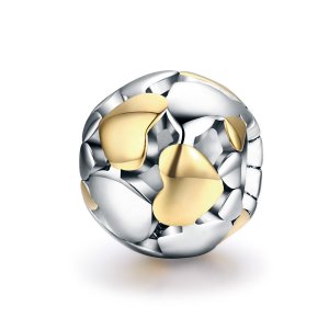 Charm Dois tons Meu coração é brilhante estilo Pandora - SCC537
