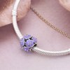 Charm berloques Pandora de prata Flor roxa