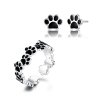 Conjunto de joias Dois tons Pegada estilo Pandora - SET013