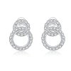 Brincos Petit Dazzling Double Rings estilo Pandora - BSE388 Brincos Petit Dazzling Double Rings estilo Pandora - BSE388