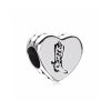 Charm berloques Pandora de prata Bota no coração