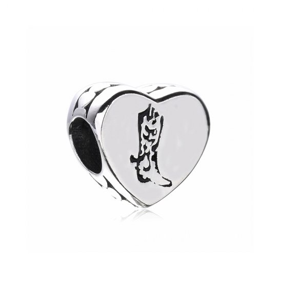 Charm berloques Pandora de prata Bota no coração  Clique na imagem para fechar