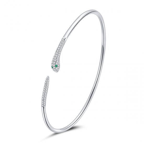 Bracelete Rigido Aberto Cobra estilo Pandora - SCB206  Clique na imagem para fechar