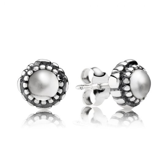 Brinco PANDORA de Prata Cristal de Rocha "Abril" - 290543BK  Clique na imagem para fechar