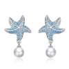 Brincos Petit Estrela do mar com pérolas estilo Pandora - BSE405