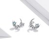 Brincos Petit Estrela e lua estilo Pandora - SCE1157