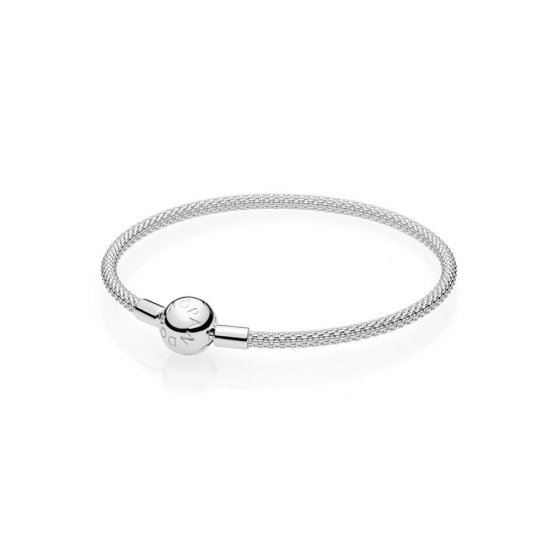 Pulseira PANDORA Crie & Combine de Malha - Fecho Redondo - 596543  Clique na imagem para fechar