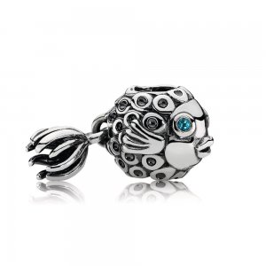 Charm PANDORA de Prata Peixe Anjo com Topázio Azul - 791108TPP Charm PANDORA de Prata Peixe Anjo com Topázio Azul - 791108TPP
