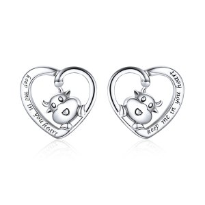 Brincos Petit Vaca fofa estilo Pandora - SCE984 Brincos Petit Vaca fofa estilo Pandora - SCE984