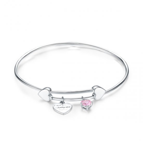 Bracelete estilo Pandora Rígido Promessa de amor - SCB124  Clique na imagem para fechar