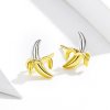 Brincos Petit Dois tons Banana Fofa Brincalhona estilo Pandora - SCE731