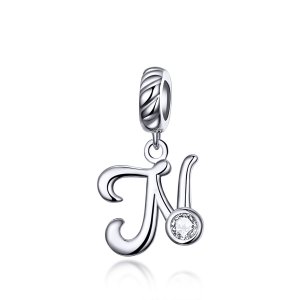 Charm Pendente Letra N estilo Pandora - SCC1183-N Charm Pendente Letra N estilo Pandora - SCC1183-N