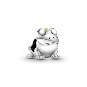 Conta Príncipe Sapo, Prata e Ouro 14k Pandora - 799342C00 Conta Príncipe Sapo, Prata e Ouro 14k Pandora - 799342C00