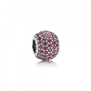 Charm PANDORA de Prata e Pavê de Zircônias Vermelho - 791051CZR