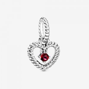 Charm Pendente Coração Esferas Vermelho Claro - Mês De Julho - 798854C02