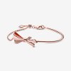Bracelete Pandora Rígido Laço ornamentado Rosa - 587242CZ