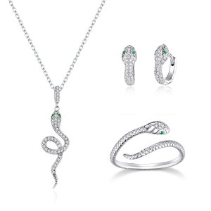 Conjunto de joias Dois tons Cobras estilo Pandora - SET020 Conjunto de joias Dois tons Cobras estilo Pandora - SET020