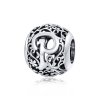 Charm Flores com orifícios, letra P estilo Pandora - SCC1444-P Charm Flores com orifícios, letra P estilo Pandora - SCC1444-P