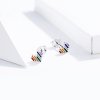 Brincos Petit Coração arco-íris estilo Pandora - SCE787