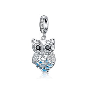 Charm Pendente Coruja perpétua estilo Pandora - SCC1124