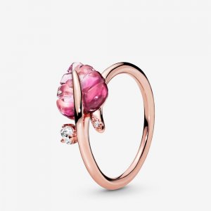 Anel Vidro Murano Rosa & Sai Pandora Rose - 188319PMU