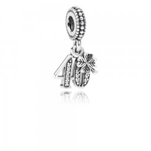 Charm PANDORA de Prata Aniversário Casamento de 40 Anos - 791288CZ Charm PANDORA de Prata Aniversário Casamento de 40 Anos - 791288CZ